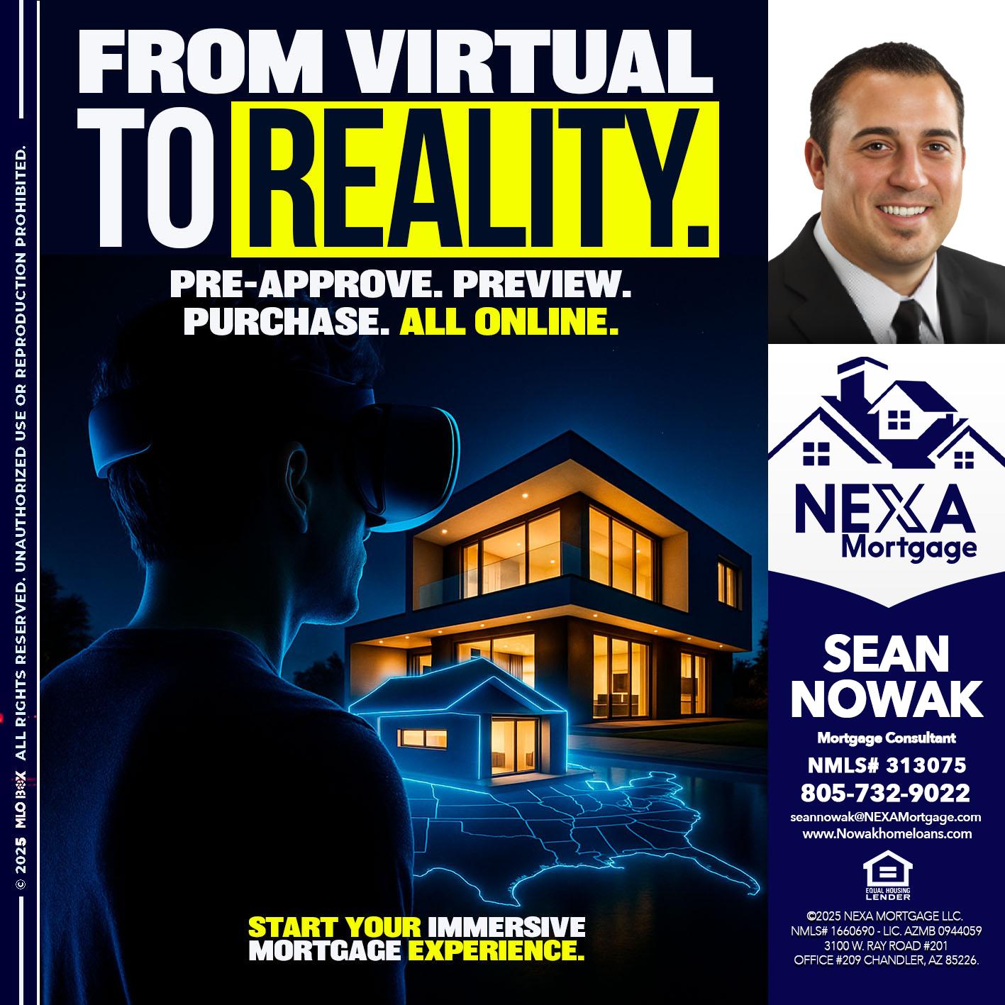 FROM VIRTUAL - Sean Nowak -Mortgage Consultant