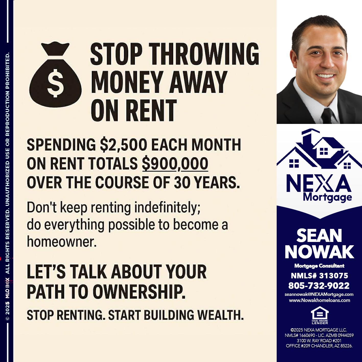 STOP THROWING - Sean Nowak -Mortgage Consultant