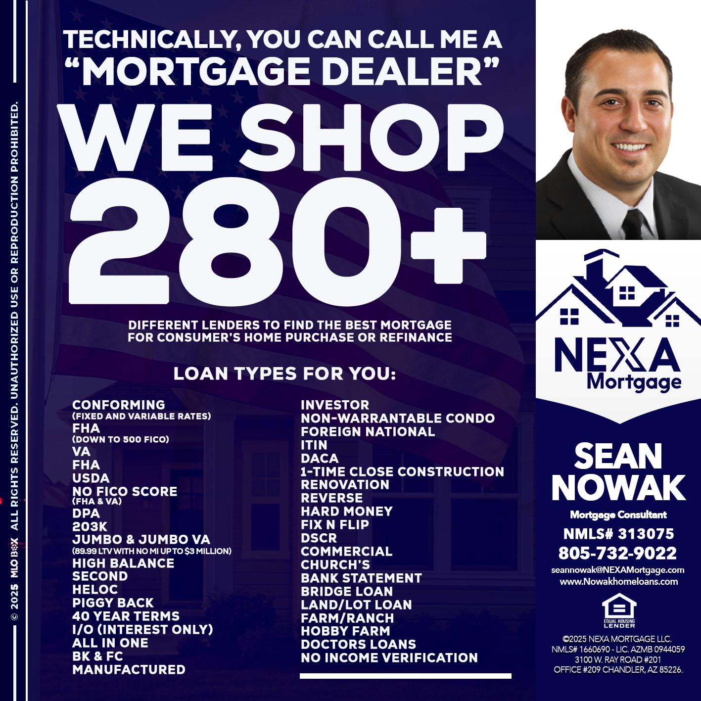 WE SHOP 280 + - Sean Nowak -Mortgage Consultant