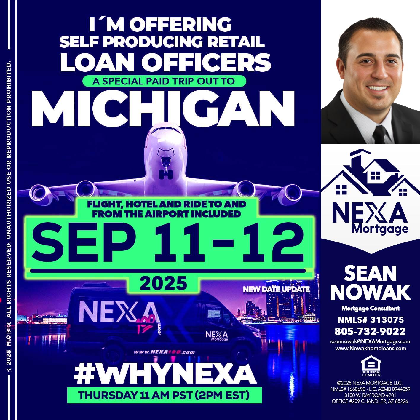 michigan sep 11-12 - Sean Nowak -Mortgage Consultant