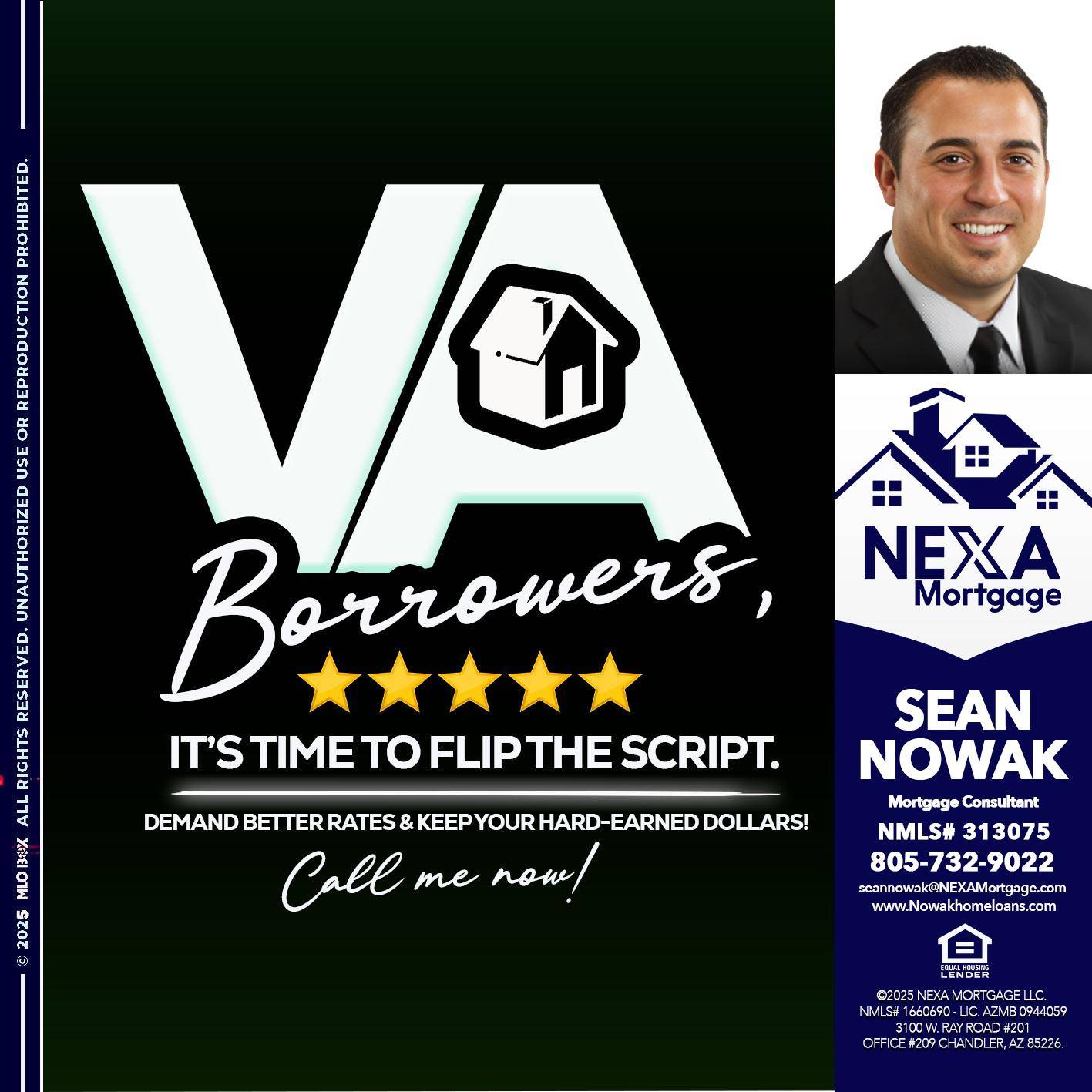 VA BORROWERS - Sean Nowak -Mortgage Consultant