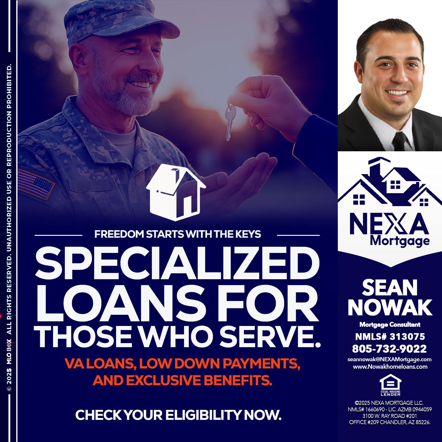 SPECIALIZED LOANS - Sean Nowak -Mortgage Consultant