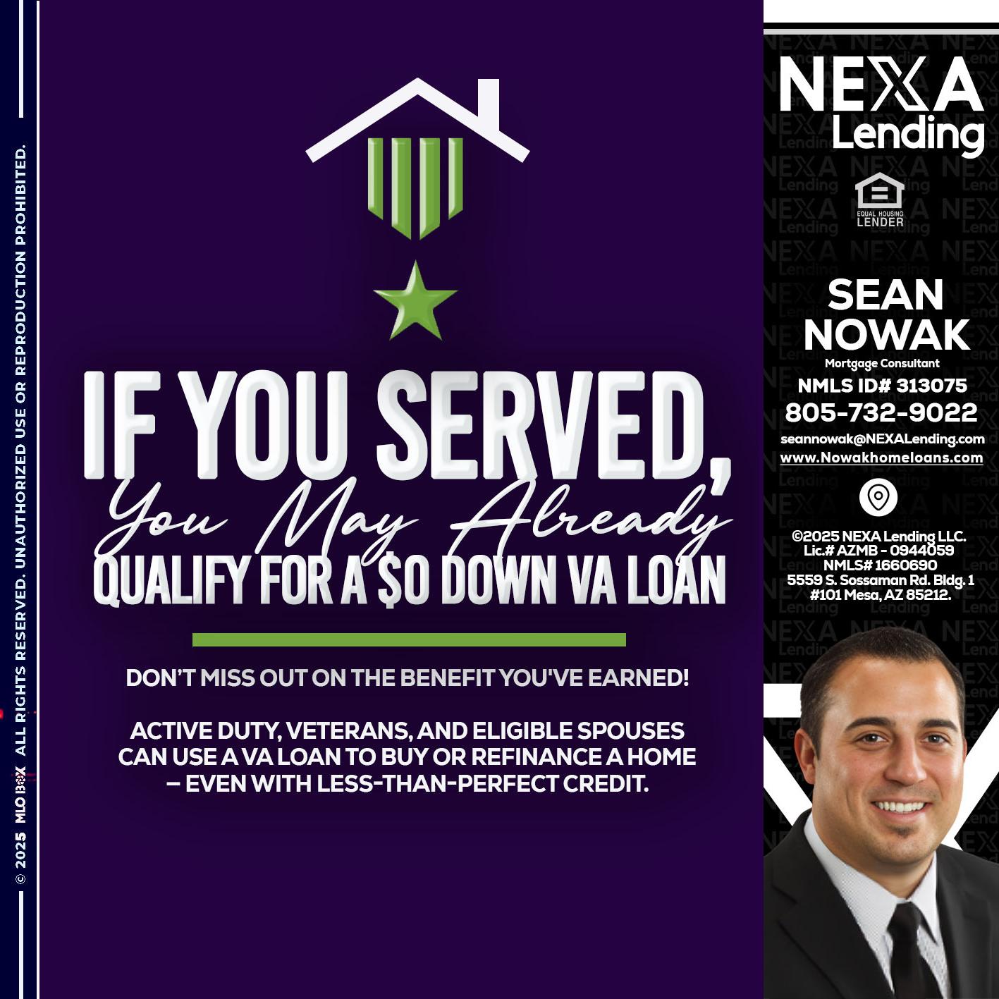 IF YOU SERVED - Sean Nowak -Mortgage Consultant
