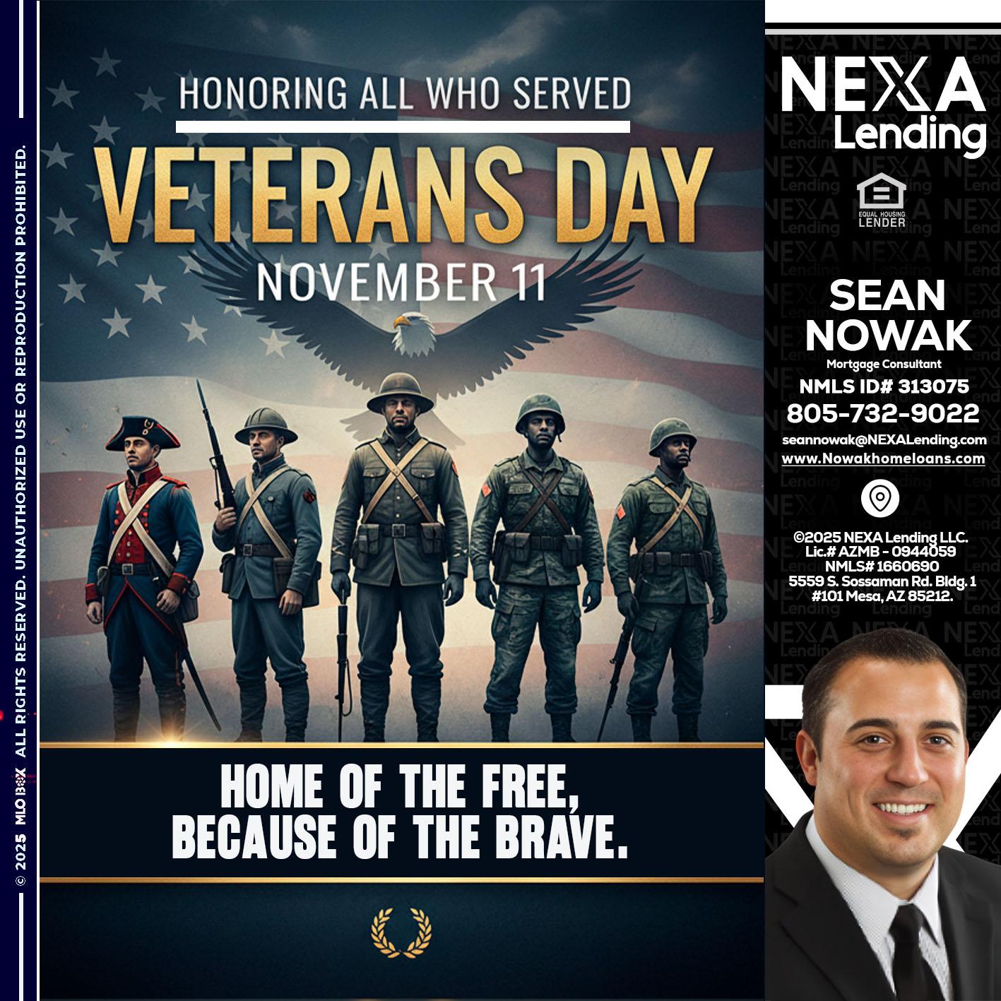 Veterans Day - Sean Nowak -Mortgage Consultant