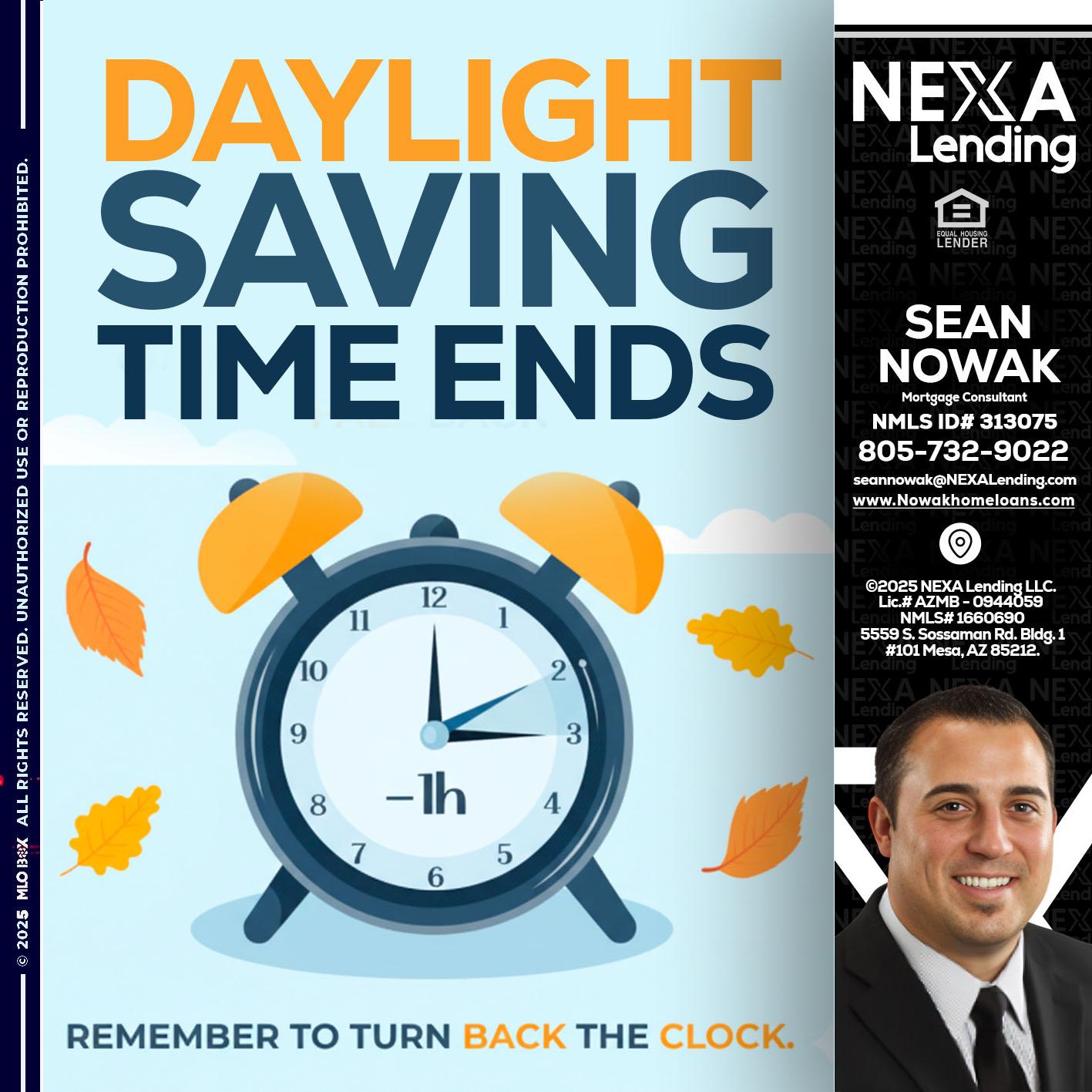 daylight saving - Sean Nowak -Mortgage Consultant