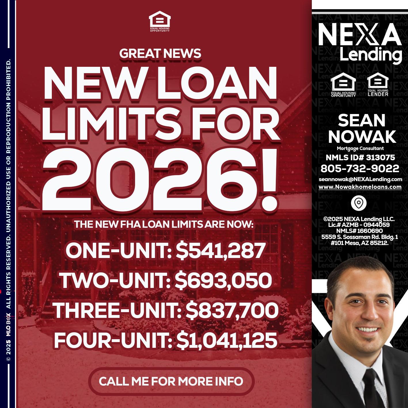 loan limits - Sean Nowak -Mortgage Consultant