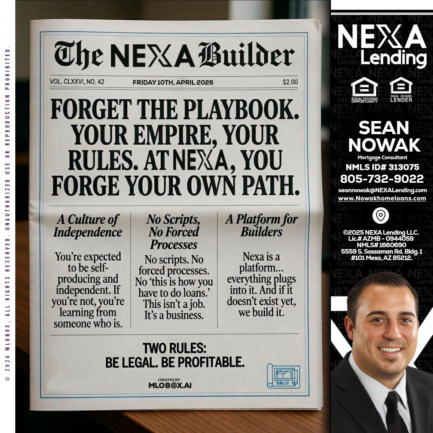 THE NEXA BUILDER - Sean Nowak -Mortgage Consultant