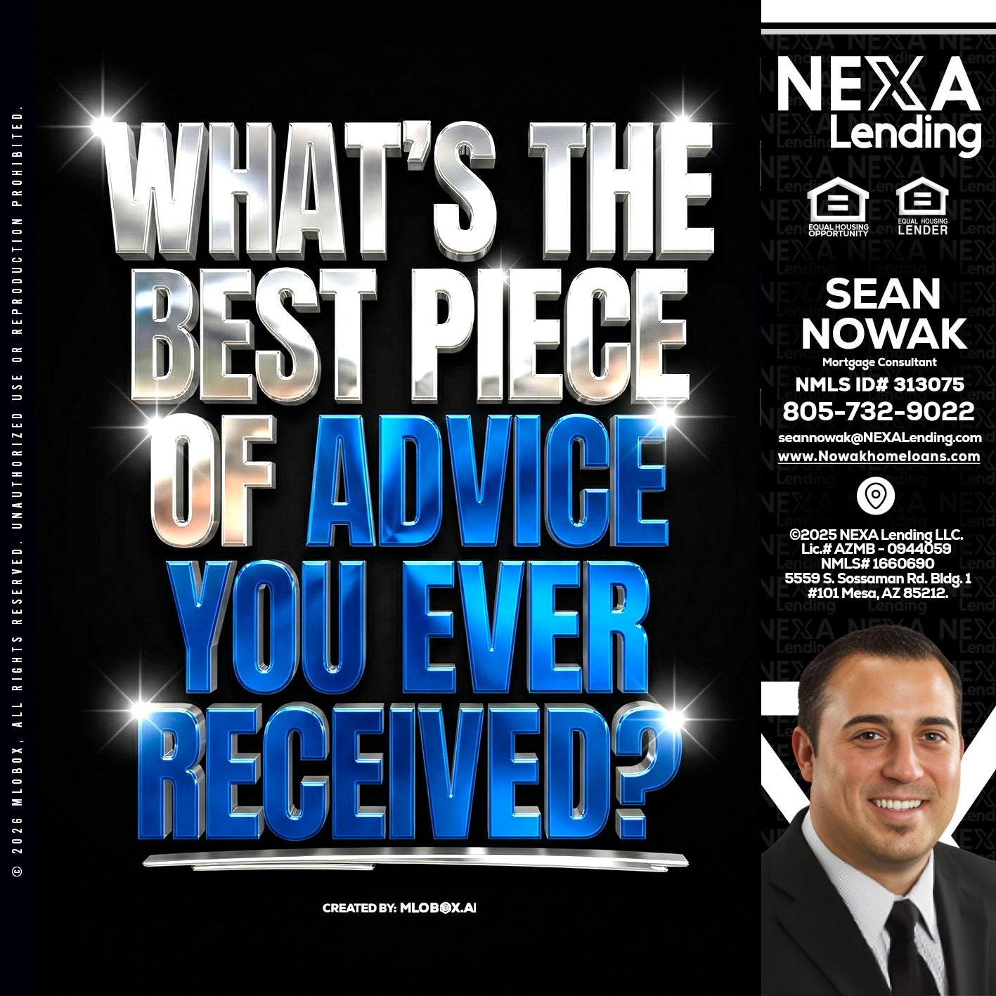WHATS THE BEST - Sean Nowak -Mortgage Consultant