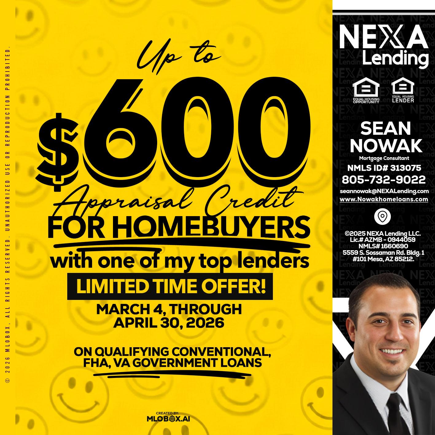 UP TO 600 - Sean Nowak -Mortgage Consultant