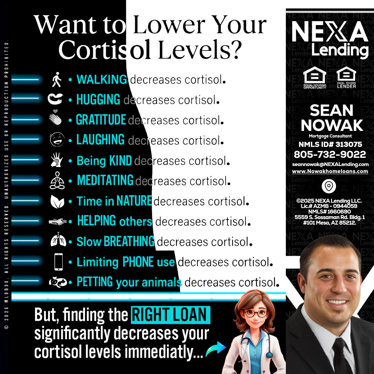 Want to lower Your Cortisol Levels? - Sean Nowak -Mortgage Consultant