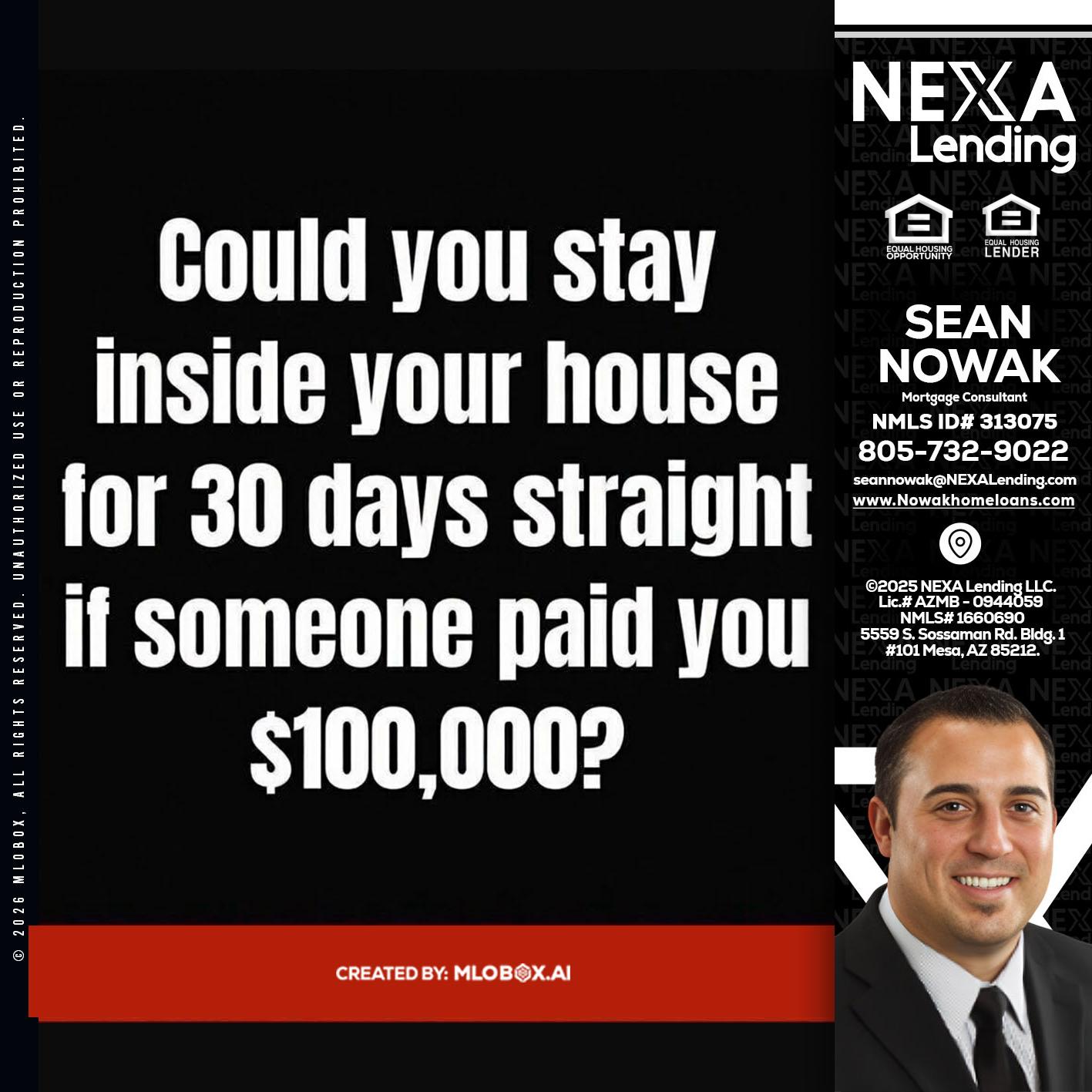 COULD YOU STAY - Sean Nowak -Mortgage Consultant