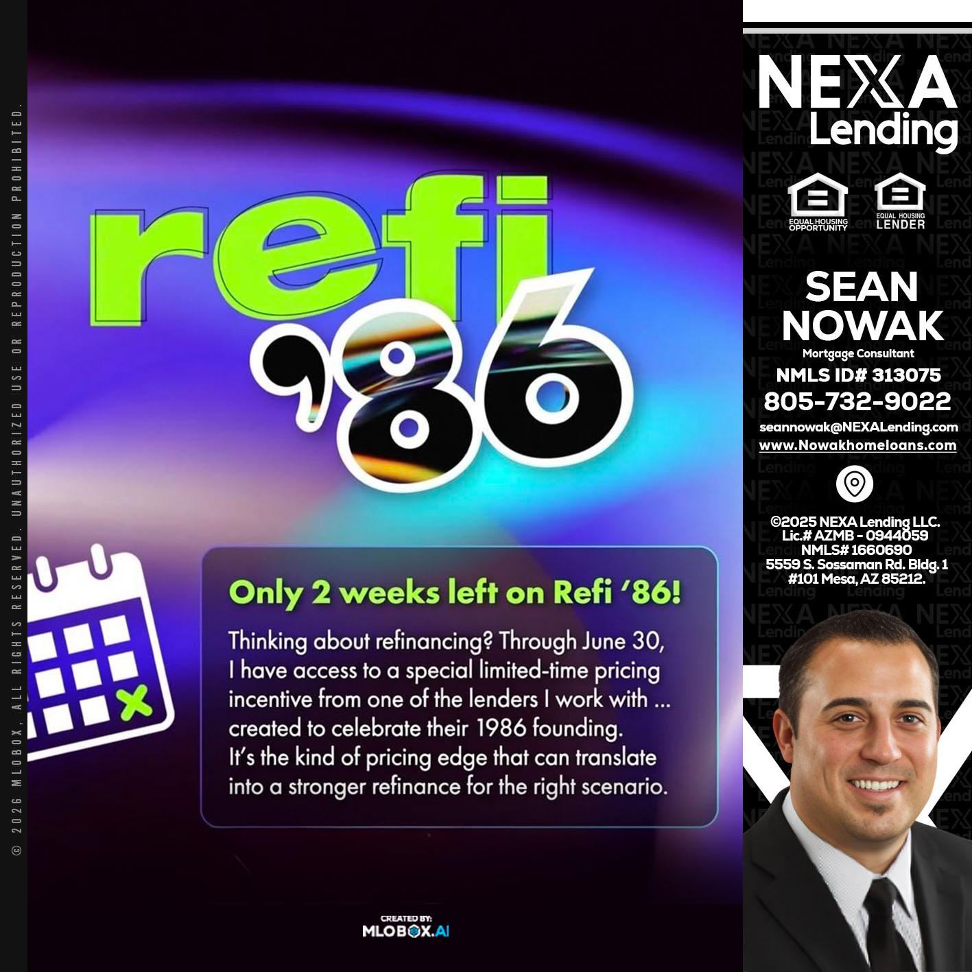 REFI 86 - Sean Nowak -Mortgage Consultant