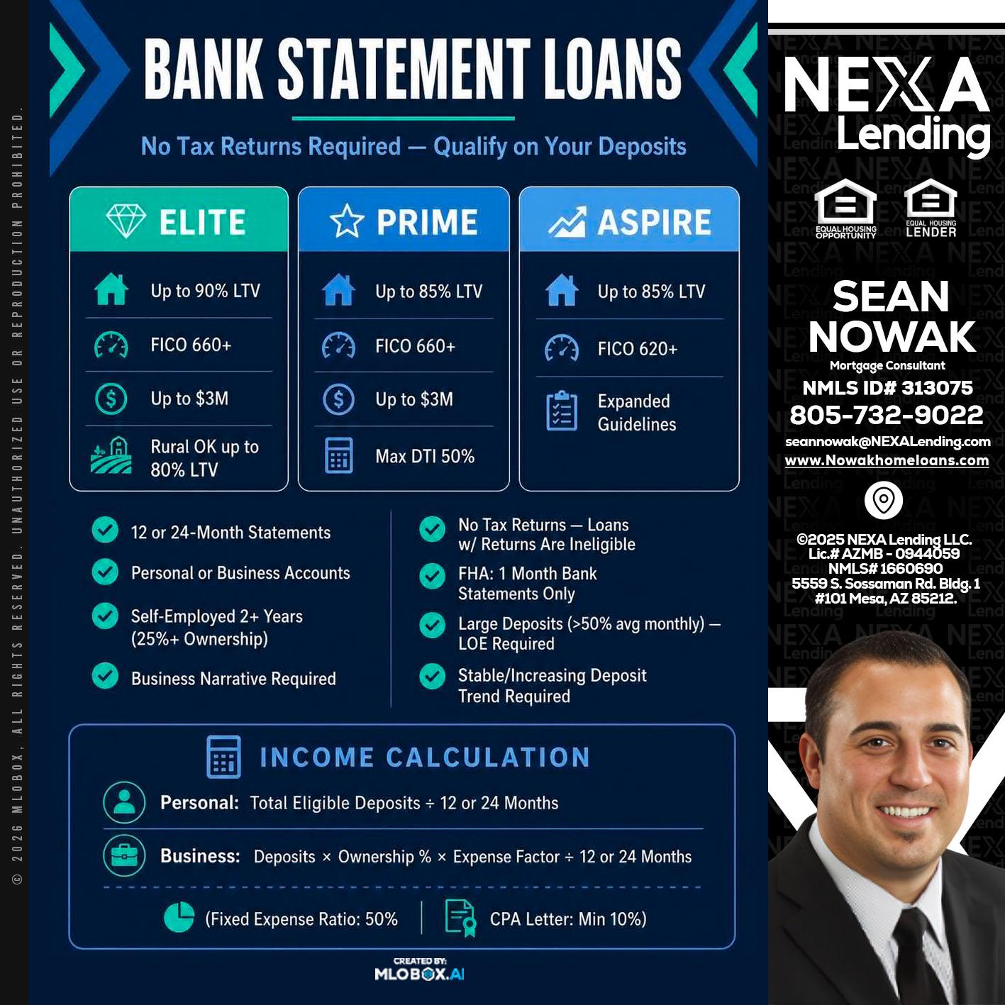 BANK STATEMENT - Sean Nowak -Mortgage Consultant