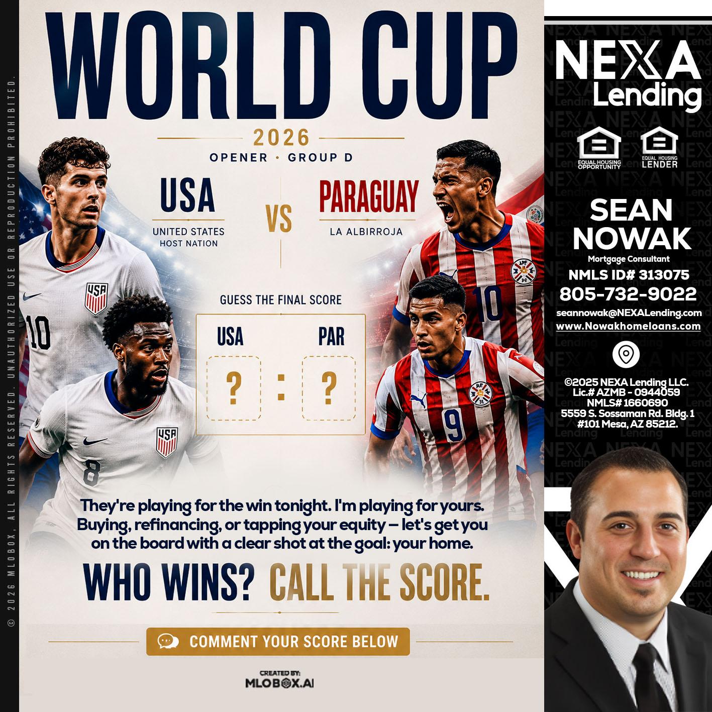 WORLD CUP 2026 - Sean Nowak -Mortgage Consultant