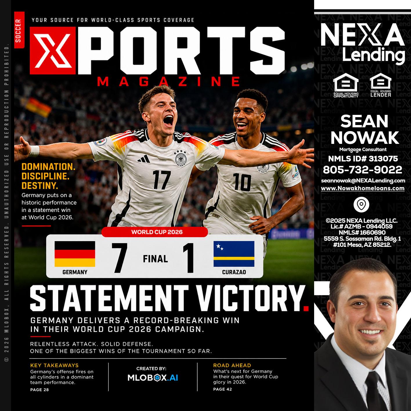 GERMANY VS CURASSAO (7-1) - Sean Nowak -Mortgage Consultant