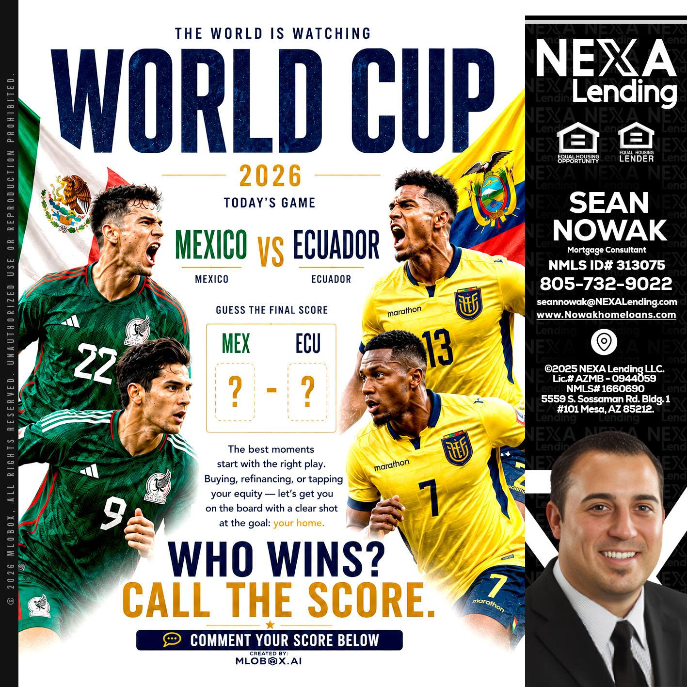 WORLD CUP 2026 - Sean Nowak -Mortgage Consultant