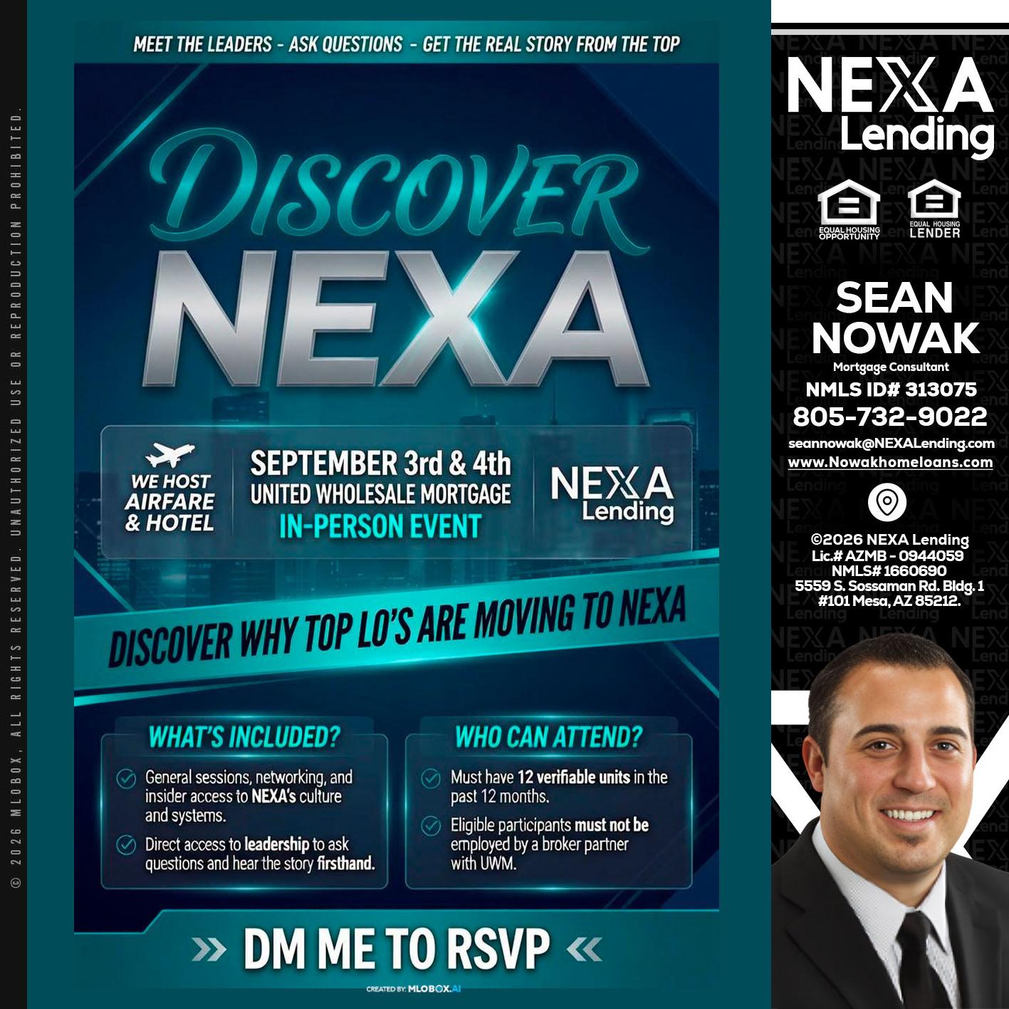 DISCOVER NEXA - Sean Nowak -Mortgage Consultant